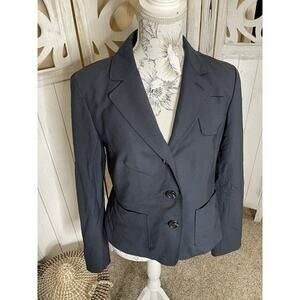 MARTIN + OSA Navy Wool Blend Blazer Jacket Women's Size Medium Career Classic